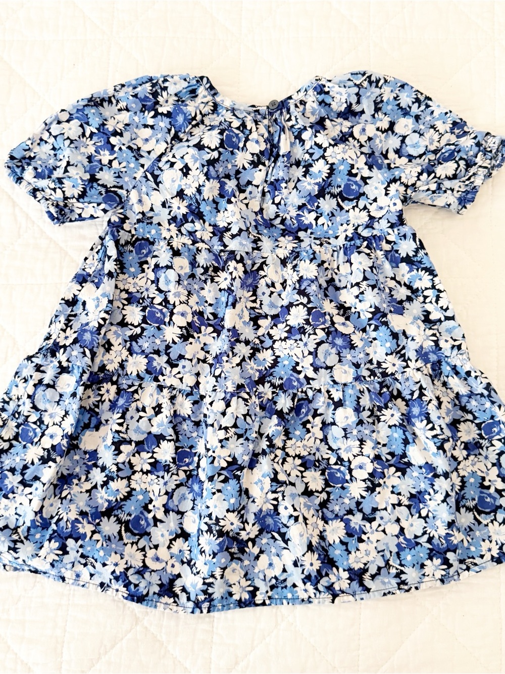 GAP Kids 3T Girls Blue White Floral Print Dress - Picture 3 of 3